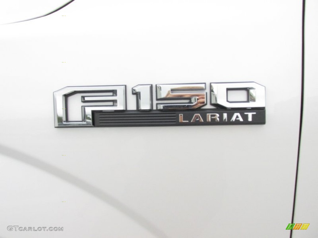 2015 F150 Lariat SuperCrew 4x4 - White Platinum Tricoat / Black photo #14