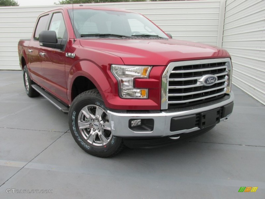 2015 F150 XLT SuperCrew 4x4 - Ruby Red Metallic / Medium Earth Gray photo #1