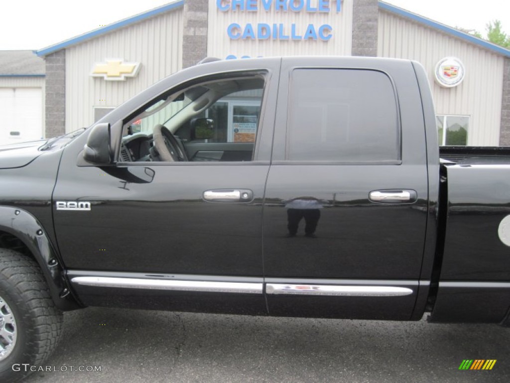 2008 Ram 2500 SLT Quad Cab 4x4 - Brilliant Black Crystal Pearl / Medium Slate Gray photo #2