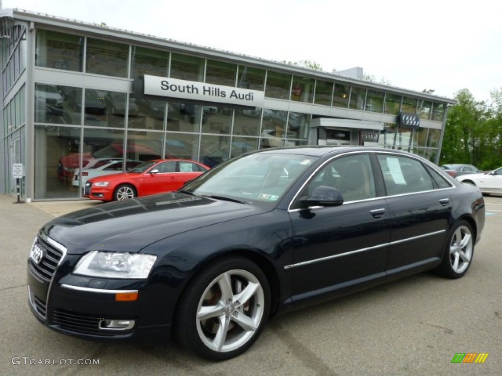 2009 A8 L 4.2 quattro - Night Blue Pearl Effect / Amaretto/Black Valcona Leather photo #1
