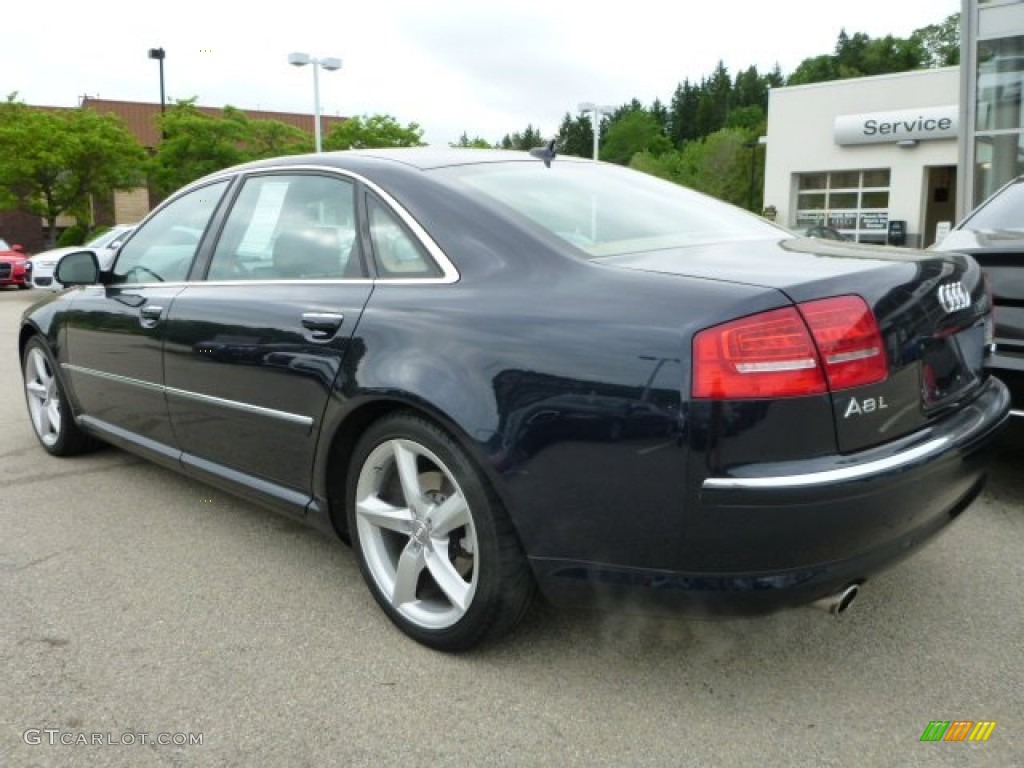 2009 A8 L 4.2 quattro - Night Blue Pearl Effect / Amaretto/Black Valcona Leather photo #4