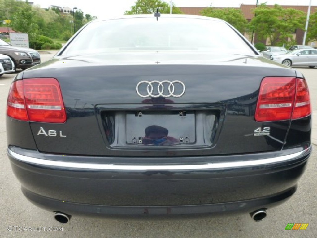 2009 A8 L 4.2 quattro - Night Blue Pearl Effect / Amaretto/Black Valcona Leather photo #6