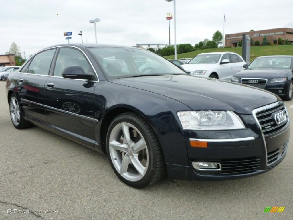 2009 A8 L 4.2 quattro - Night Blue Pearl Effect / Amaretto/Black Valcona Leather photo #14