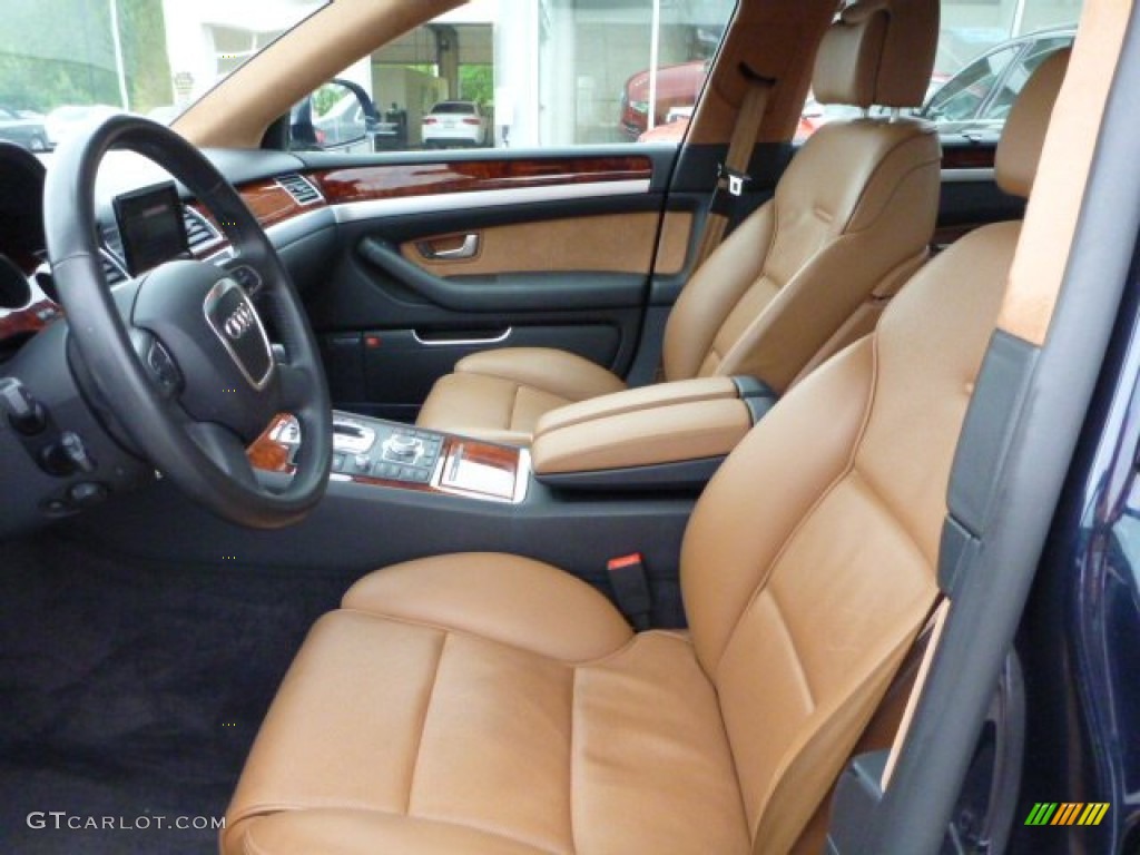 2009 A8 L 4.2 quattro - Night Blue Pearl Effect / Amaretto/Black Valcona Leather photo #21