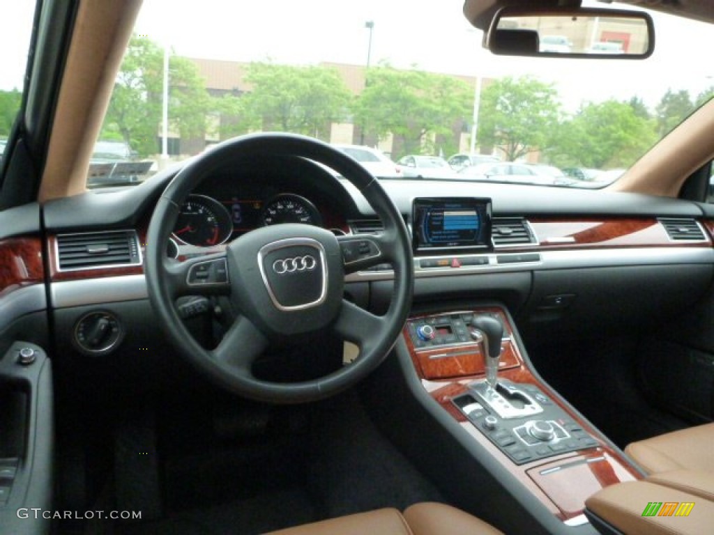 2009 A8 L 4.2 quattro - Night Blue Pearl Effect / Amaretto/Black Valcona Leather photo #23