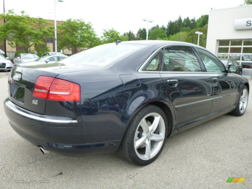 2009 A8 L 4.2 quattro - Night Blue Pearl Effect / Amaretto/Black Valcona Leather photo #36