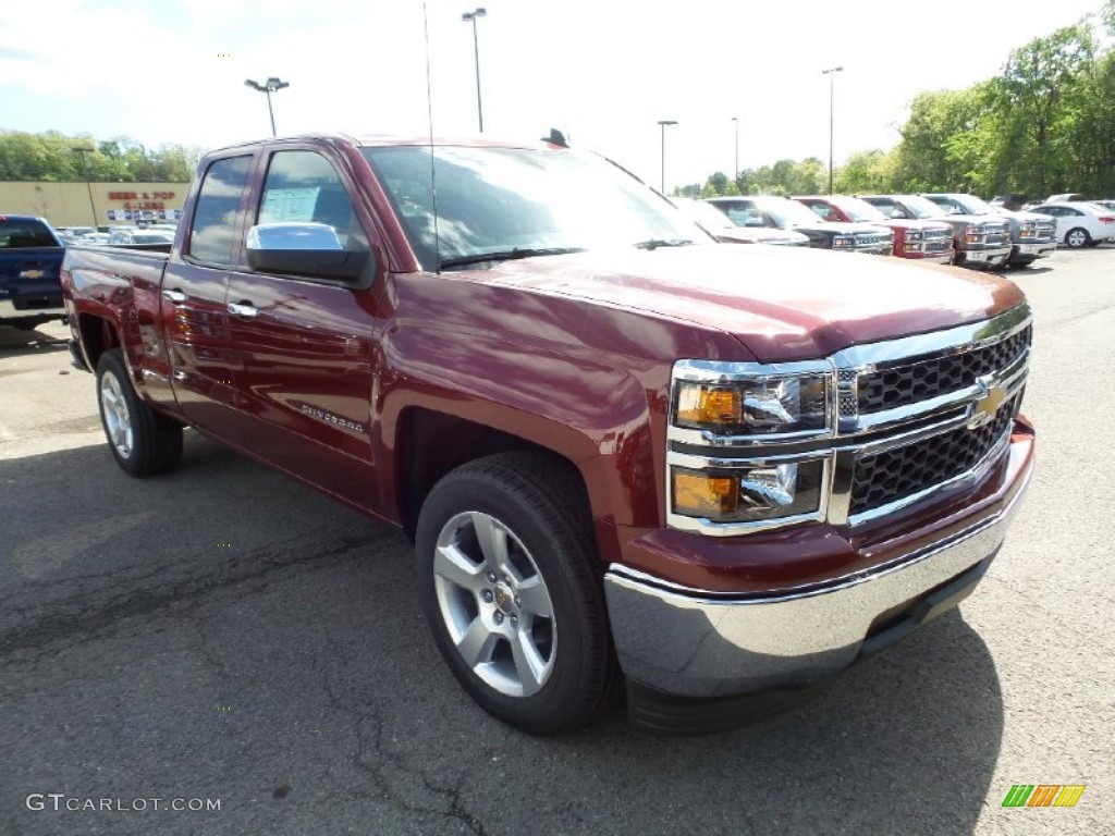 2015 Silverado 1500 WT Double Cab - Deep Ruby Metallic / Dark Ash/Jet Black photo #3