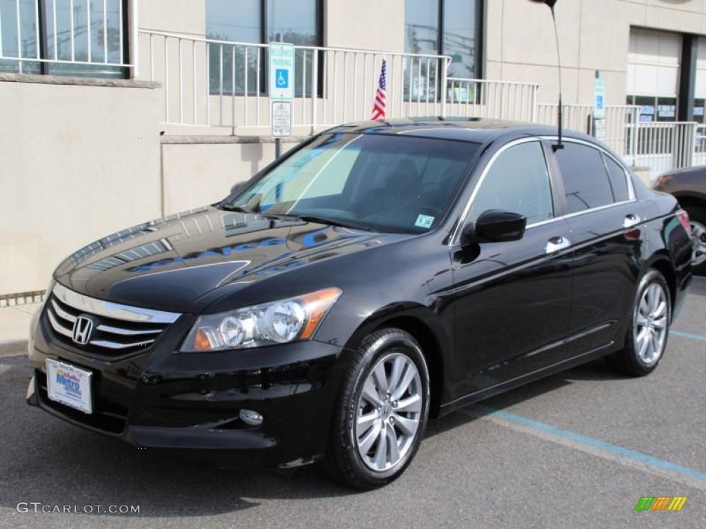 2011 Accord EX-L V6 Sedan - Crystal Black Pearl / Black photo #1