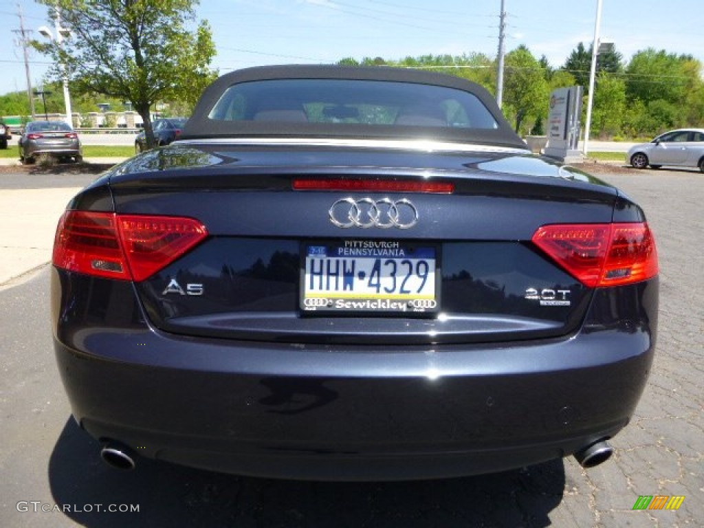 2013 A5 2.0T quattro Cabriolet - Moonlight Blue Metallic / Black photo #7