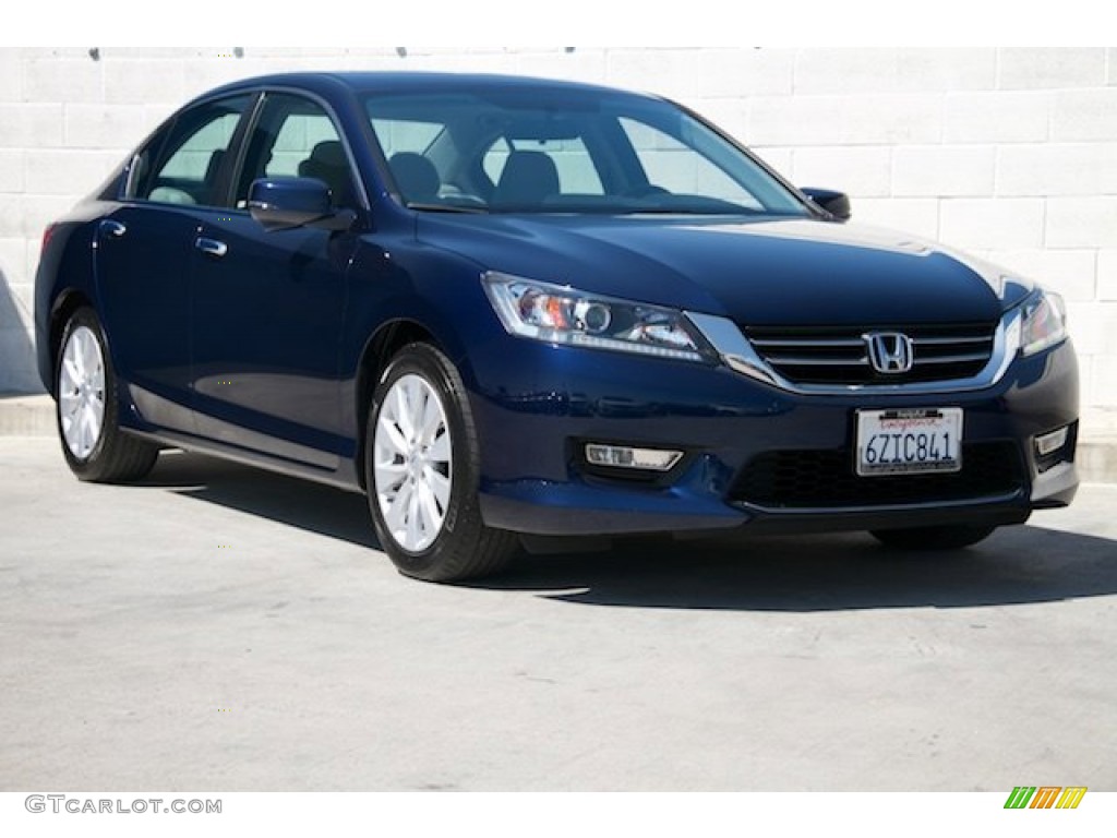 2013 Accord EX Sedan - Obsidian Blue Pearl / Gray photo #1
