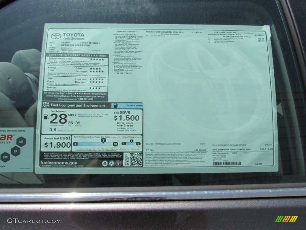 2015 Camry LE - Predawn Gray Mica / Ash photo #31
