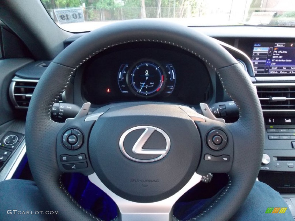 2015 Lexus IS 350 F Sport AWD Black Steering Wheel Photo #104114179