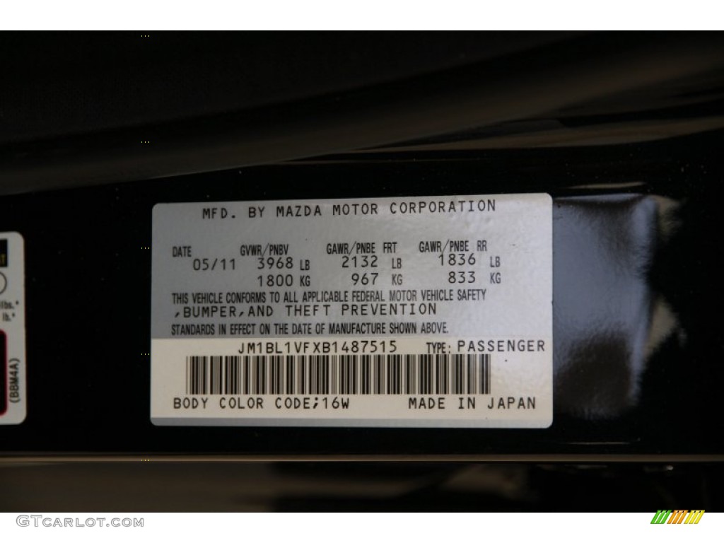 2011 MAZDA3 i Touring 4 Door - Black Mica / Black photo #17
