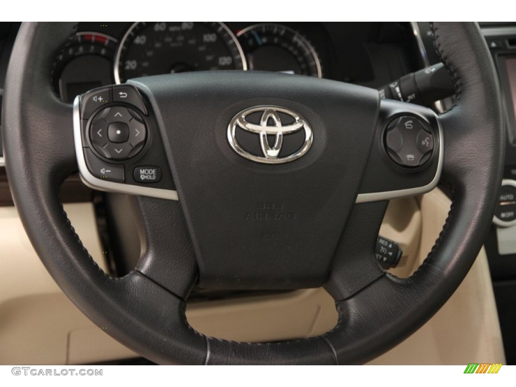2012 Toyota Camry XLE V6 Ivory Steering Wheel Photo #104135374