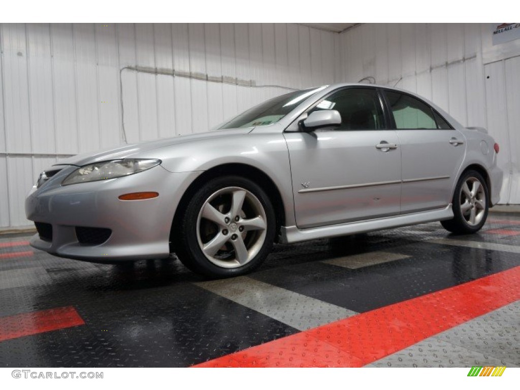 2004 MAZDA6 s Sedan - Glacier Silver Metallic / Black photo #2
