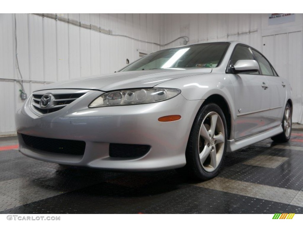 2004 MAZDA6 s Sedan - Glacier Silver Metallic / Black photo #3