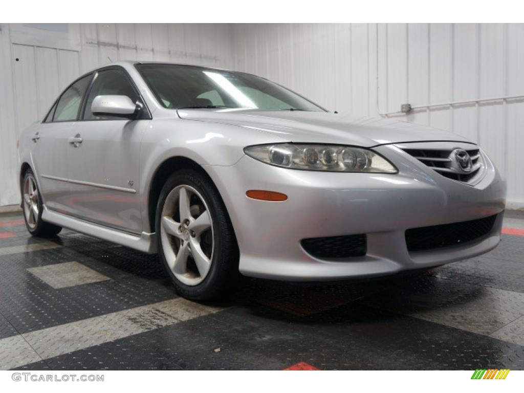2004 MAZDA6 s Sedan - Glacier Silver Metallic / Black photo #5