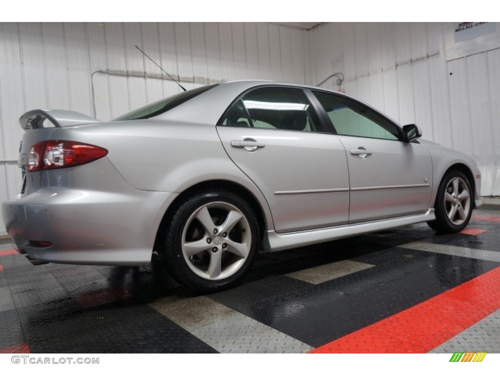 2004 MAZDA6 s Sedan - Glacier Silver Metallic / Black photo #7
