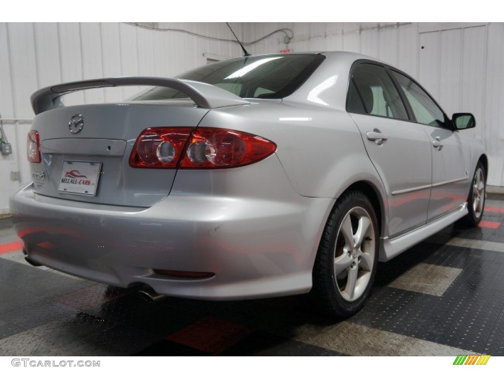 2004 MAZDA6 s Sedan - Glacier Silver Metallic / Black photo #8