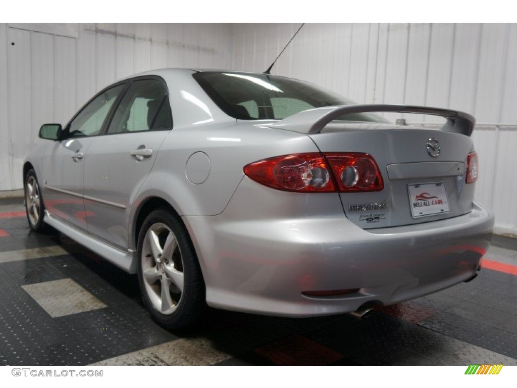 2004 MAZDA6 s Sedan - Glacier Silver Metallic / Black photo #10