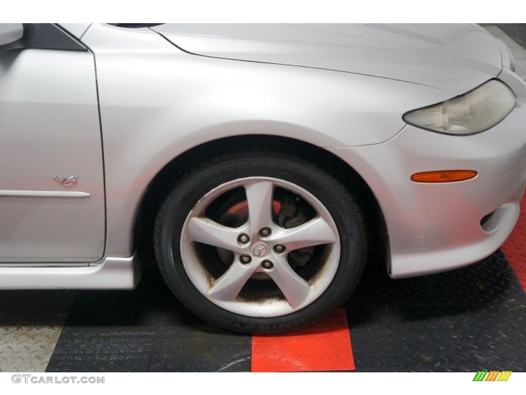 2004 MAZDA6 s Sedan - Glacier Silver Metallic / Black photo #38