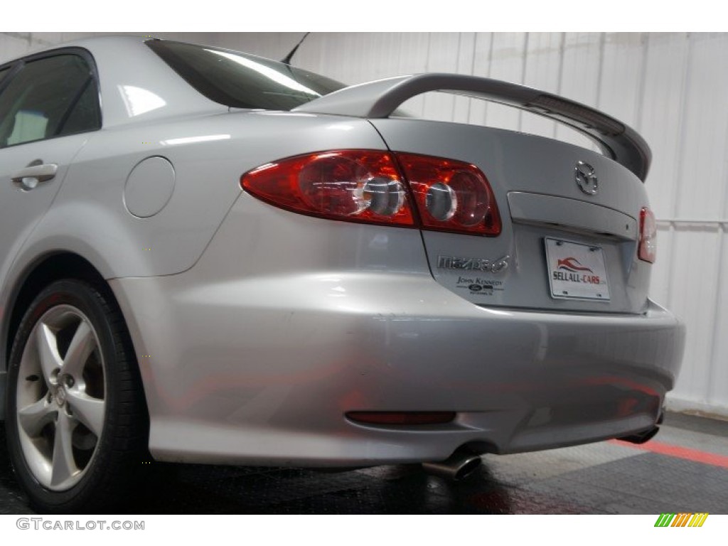 2004 MAZDA6 s Sedan - Glacier Silver Metallic / Black photo #50