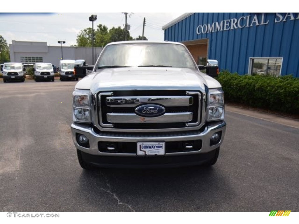 2015 F250 Super Duty Lariat Crew Cab 4x4 - White Platinum / Black photo #2