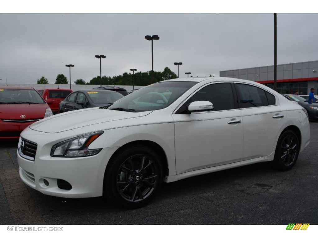 2014 Maxima 3.5 S - Pearl White / Charcoal photo #7