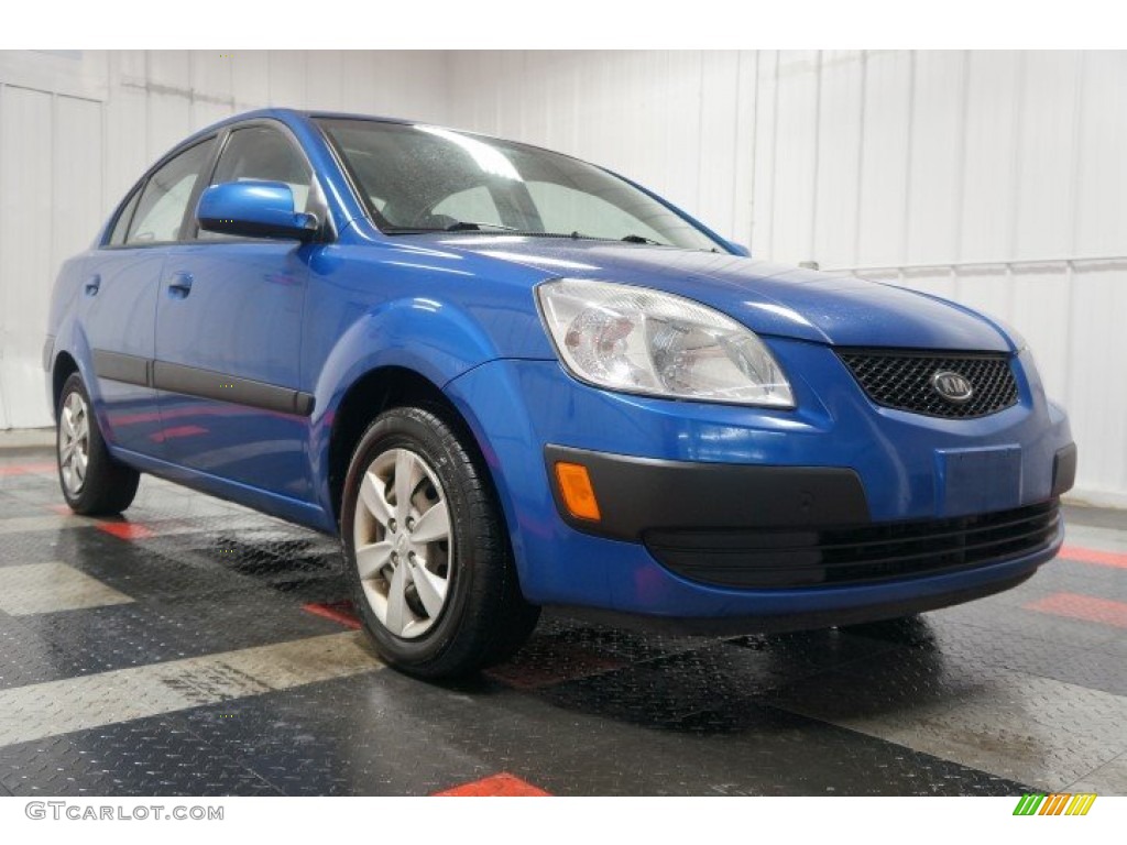 2009 Rio LX Sedan - Sapphire Blue / Gray photo #5