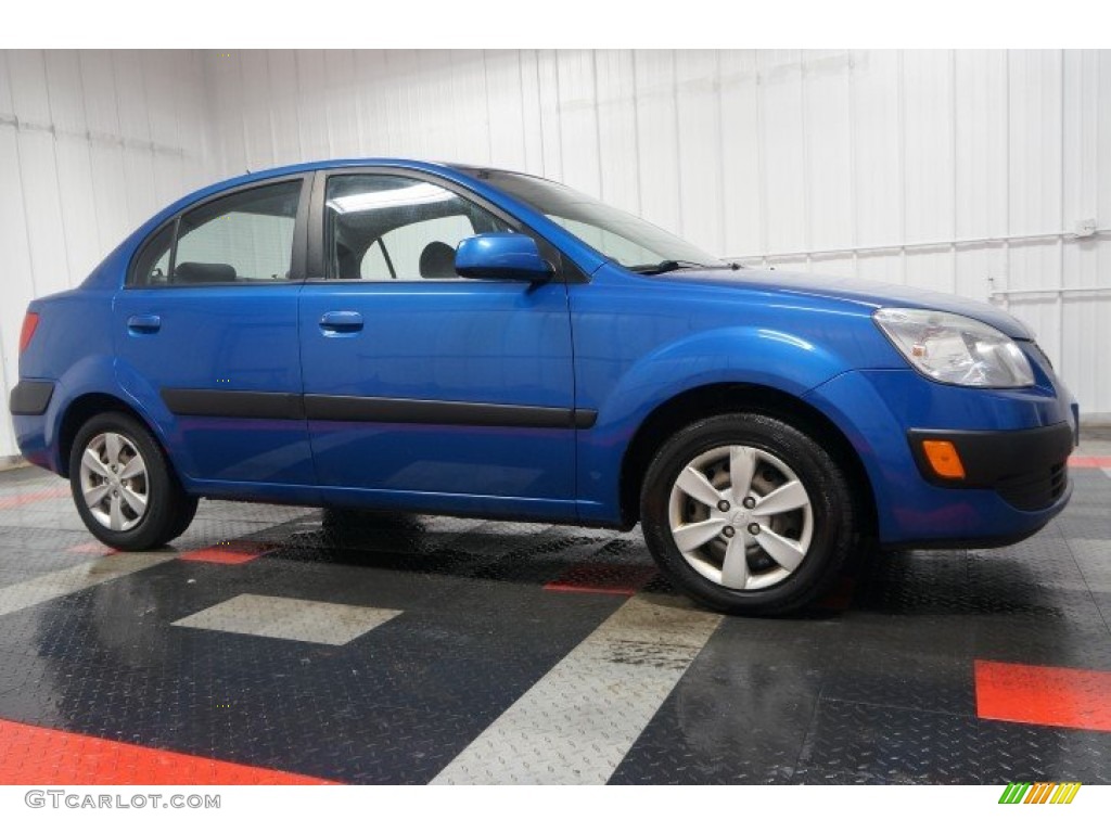 2009 Rio LX Sedan - Sapphire Blue / Gray photo #6