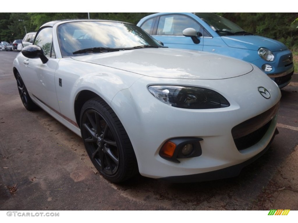 Crystal White Pearl 2014 Mazda MX-5 Miata Club Hard Top Roadster Exterior Photo #104154109
