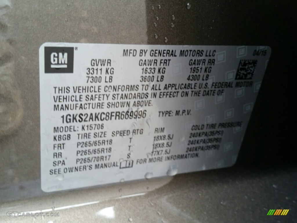 2015 Yukon SLE 4WD - Bronze Alloy Metallic / Cocoa/Dune photo #6