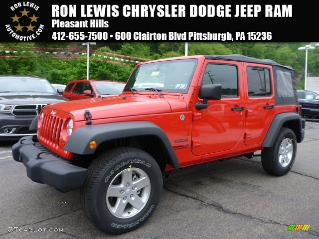 2015 Wrangler Unlimited Sport 4x4 - Firecracker Red / Black photo #1