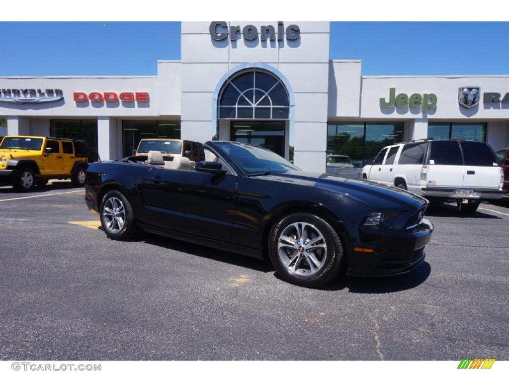 2014 Mustang V6 Premium Convertible - Black / Medium Stone photo #1