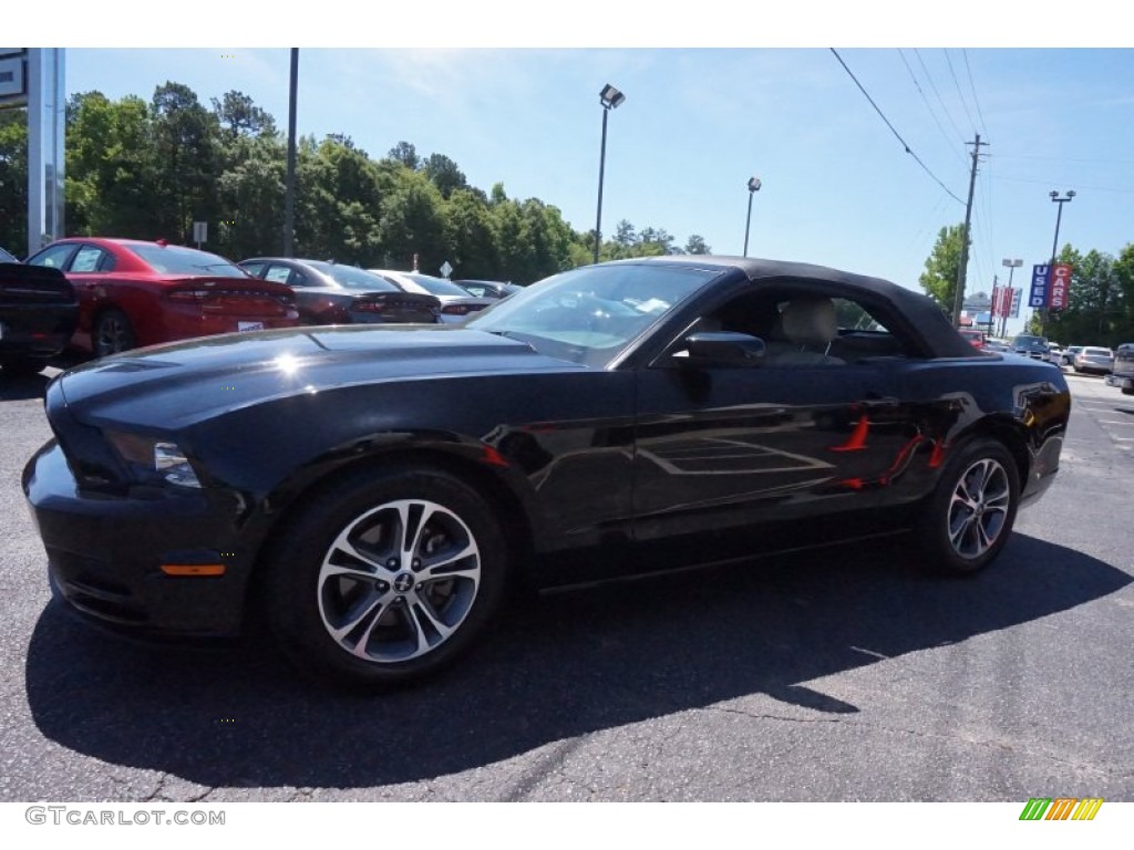 2014 Mustang V6 Premium Convertible - Black / Medium Stone photo #15