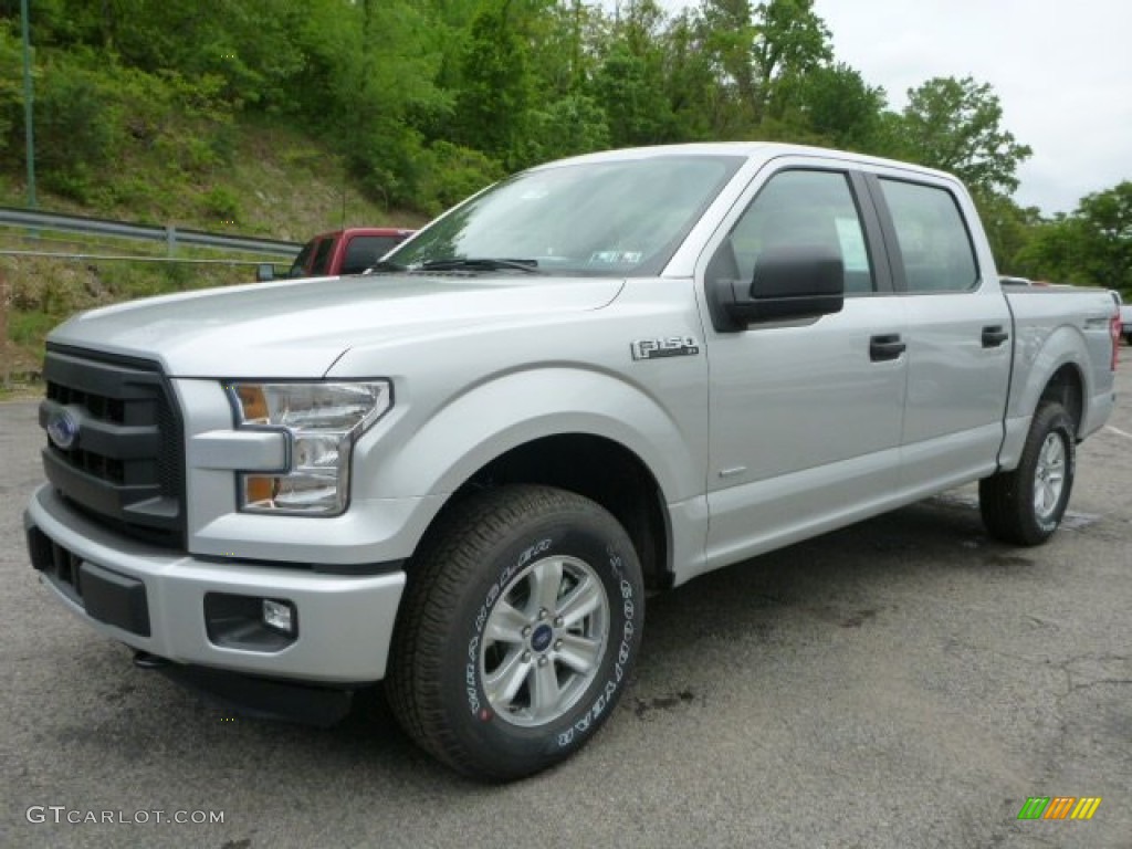 2015 F150 XL SuperCrew 4x4 - Ingot Silver Metallic / Medium Earth Gray photo #6