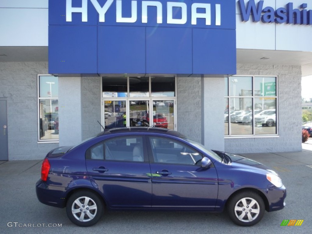 2009 Accent GLS 4 Door - Dark Sapphire Blue / Gray photo #2