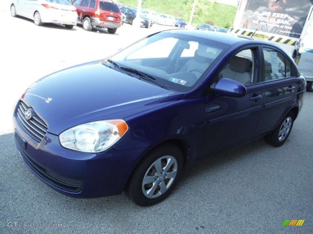 2009 Accent GLS 4 Door - Dark Sapphire Blue / Gray photo #4