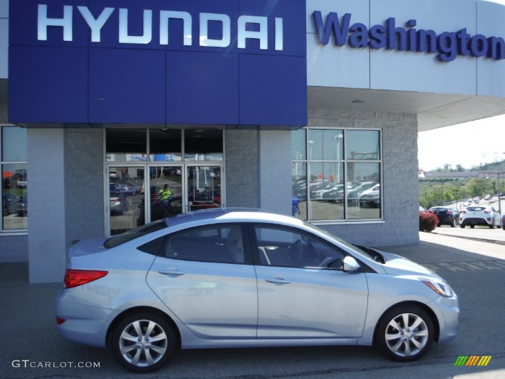 2012 Accent GLS 4 Door - Clearwater Blue / Beige photo #2