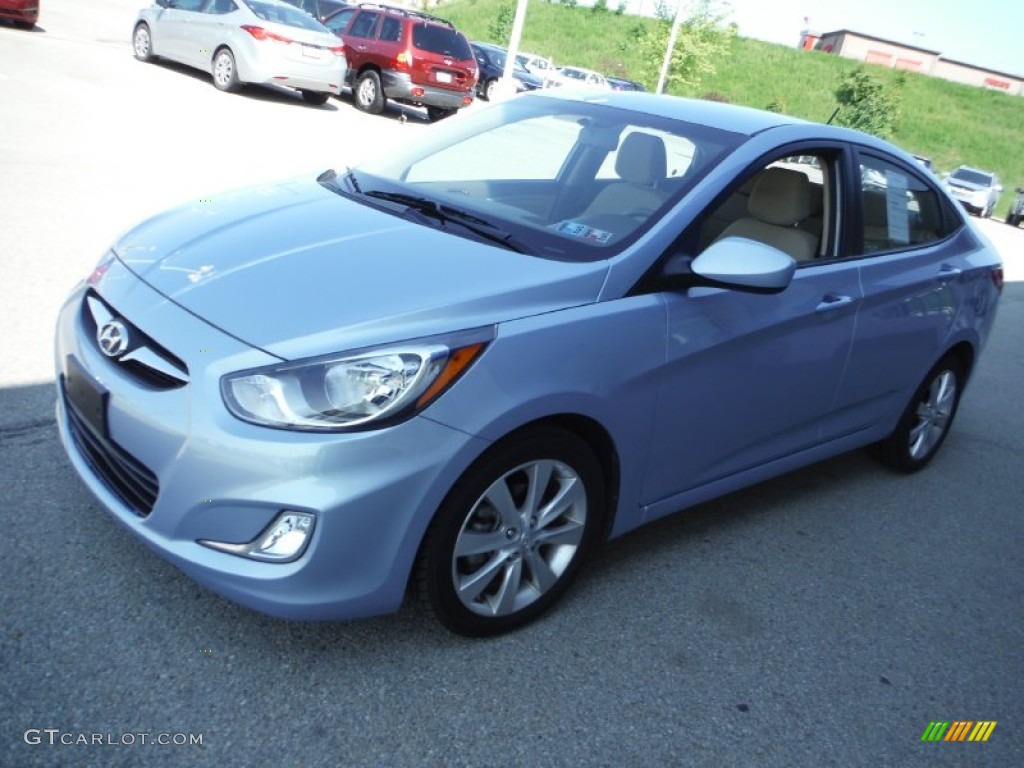 2012 Accent GLS 4 Door - Clearwater Blue / Beige photo #5