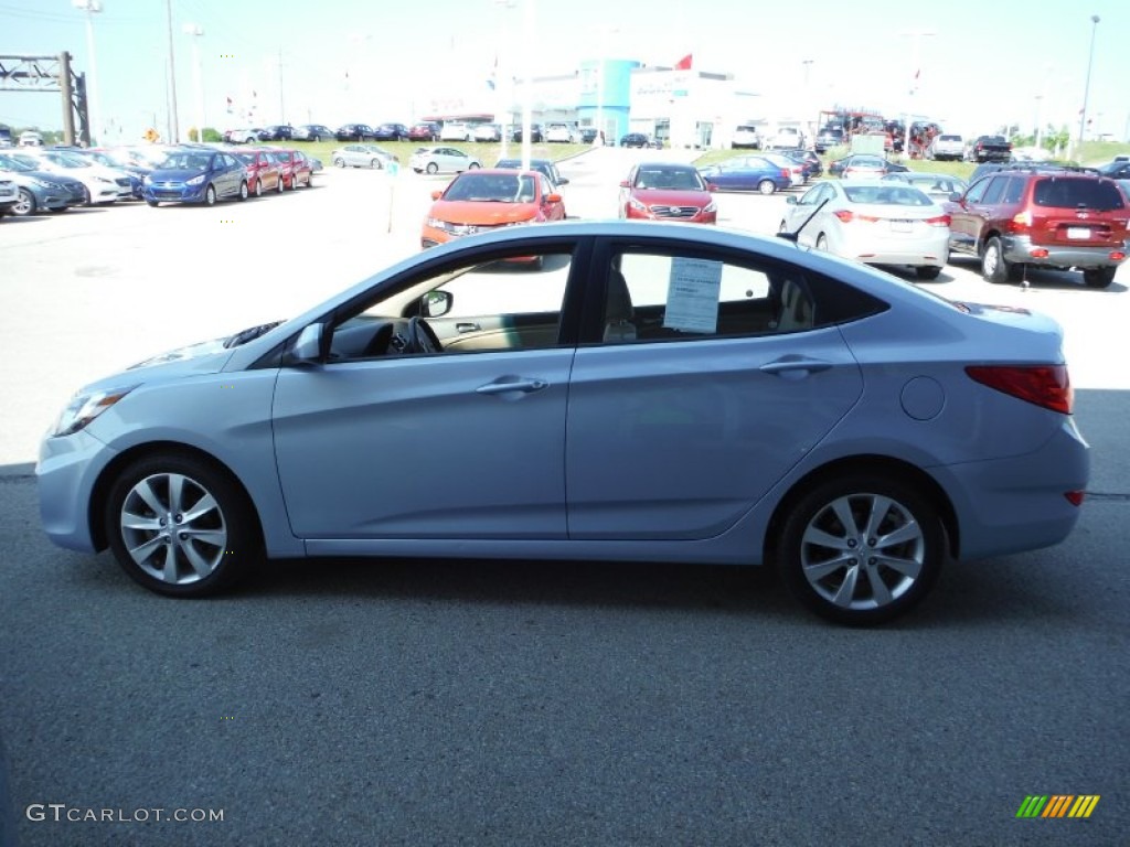 2012 Accent GLS 4 Door - Clearwater Blue / Beige photo #6