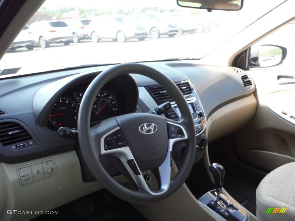 2012 Accent GLS 4 Door - Clearwater Blue / Beige photo #13