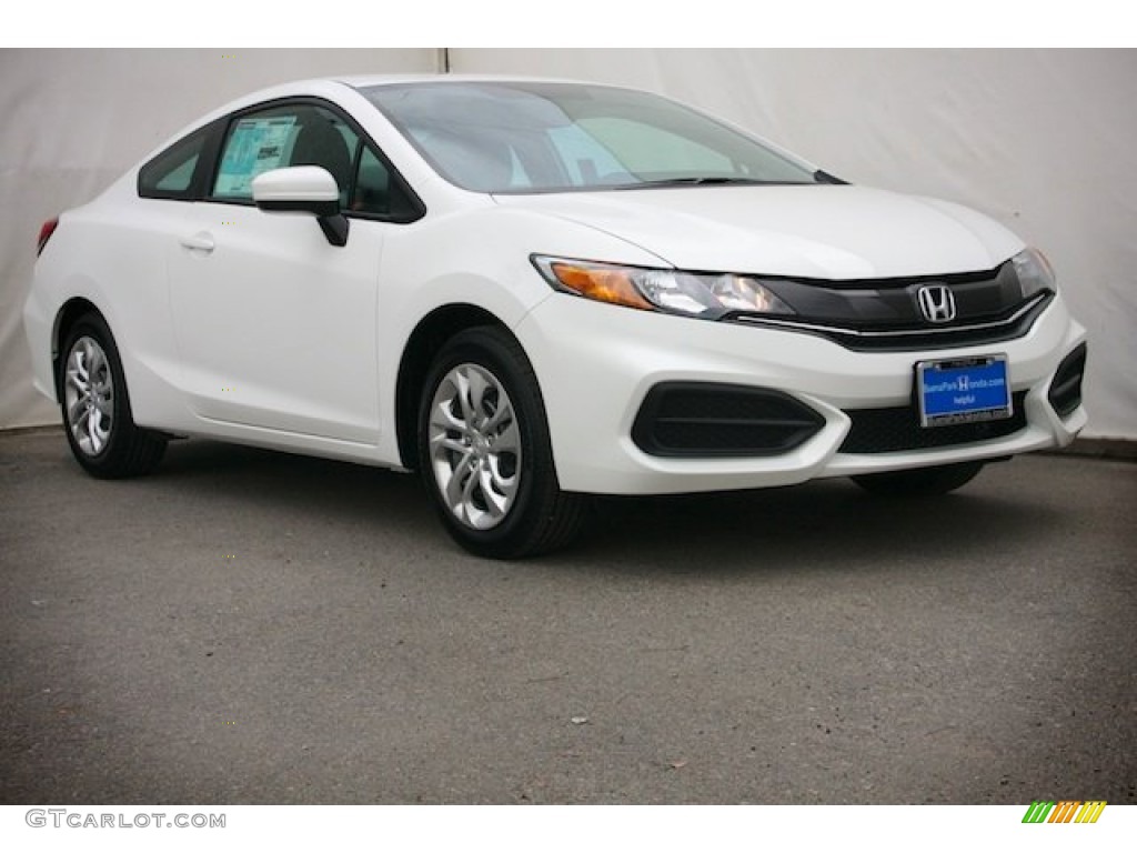 2015 Civic LX Coupe - Taffeta White / Gray photo #1