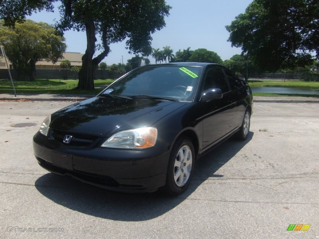 Nighthawk Black Pearl 2003 Honda Civic EX Coupe Exterior Photo #104190935