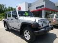 2011 Bright Silver Metallic Jeep Wrangler Unlimited Sport 4x4 Right Hand Drive  photo #1