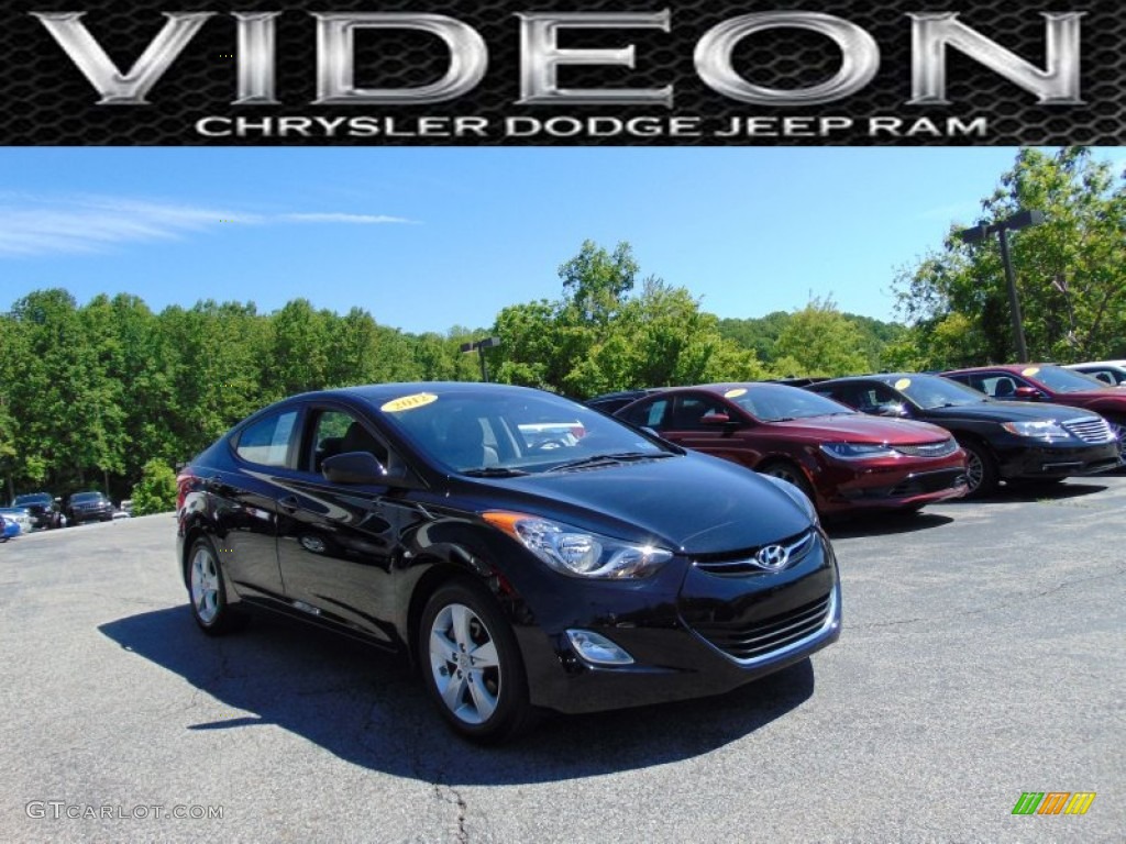 2012 Elantra GLS - Black Noir Pearl / Gray photo #1