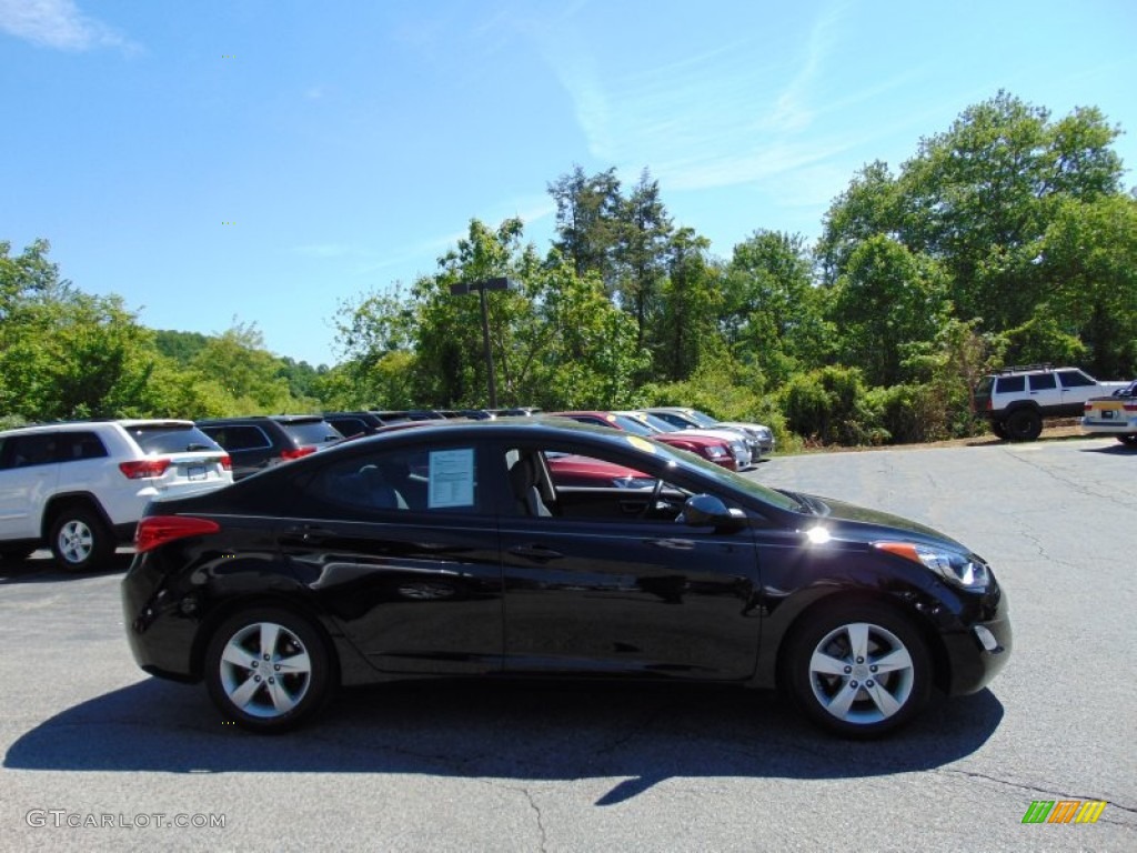 2012 Elantra GLS - Black Noir Pearl / Gray photo #2