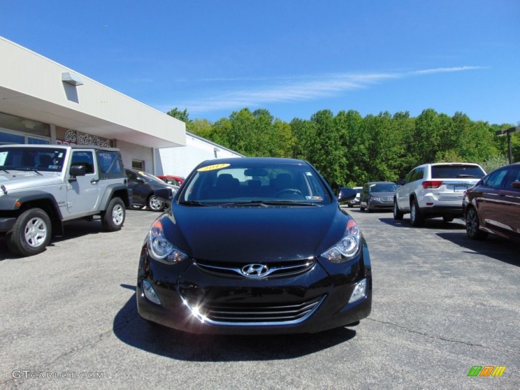 2012 Elantra GLS - Black Noir Pearl / Gray photo #8