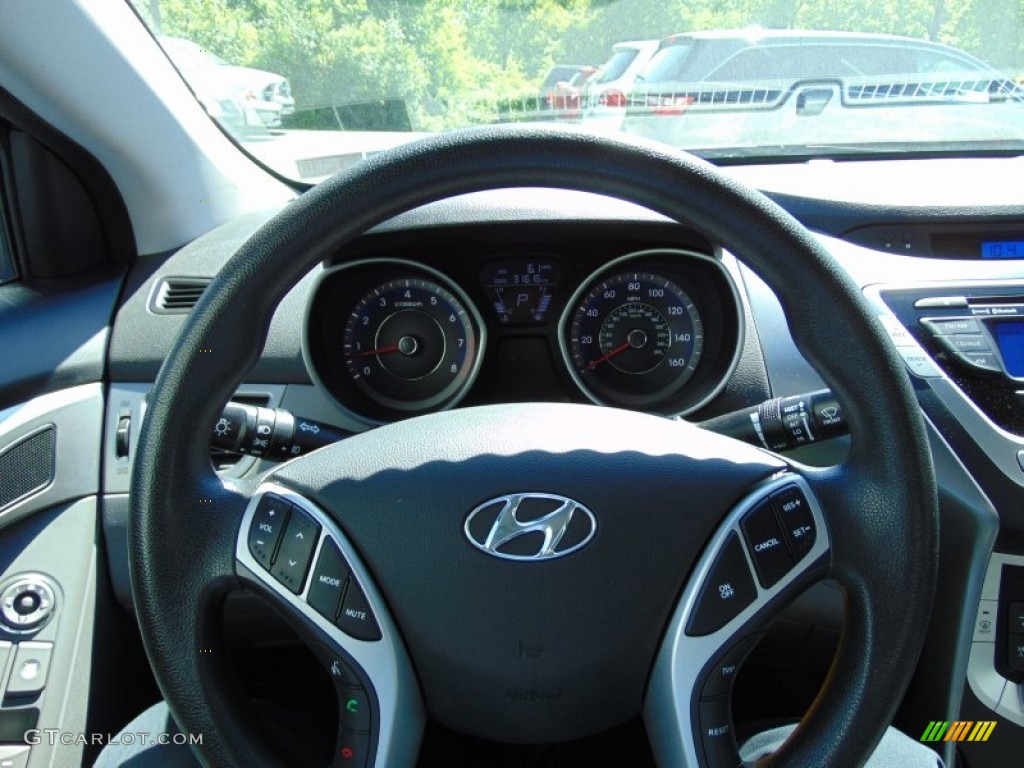 2012 Elantra GLS - Black Noir Pearl / Gray photo #25