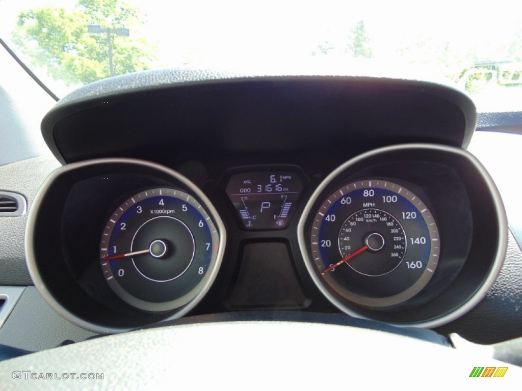 2012 Elantra GLS - Black Noir Pearl / Gray photo #26